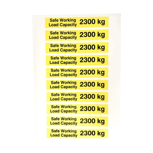 Safe working load - safe, 2300kg